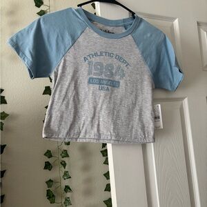 Athletic Dept Kids Raglan T-Shirt - Blue and Gray